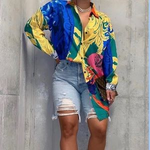 Trippy Trippin Button Down Dress